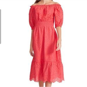 Betsey Johnson Eyelet Off-Shoulder Dress